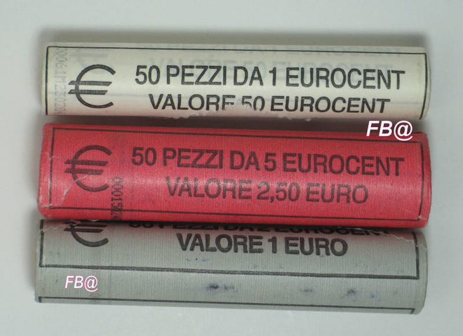 2004 SAN MARINO 1c,2c,5c rullat UNC ,vuosiluku näkyy