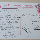 Tyttö kantaa munakoria hymyillen, vanha Pääsiäispk, p. 1906 - pikkukuva 2