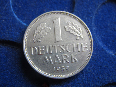 1 mark 1959F. Länsi-Saksa. West Germany