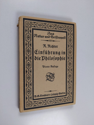 Raoul Richter : Einfuhrung in die Philosophie