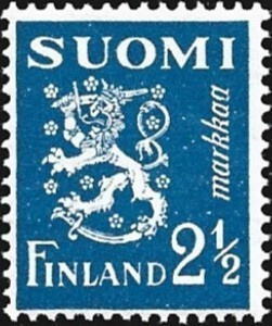 1932 M-30 Leijona 2½ mk vaaleansininen  ** Lape 180 a LP Lm1