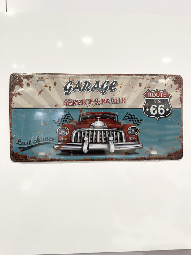 Metallikyltti Garage service&repair Route 66