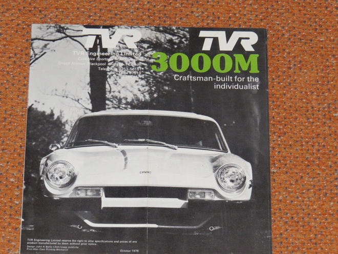 1976 TVR  3000M esite - KUIN UUSI