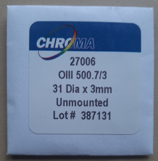 Chroma O-III 3nm (31 mm, unmounted)