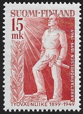 1949 Työväenliike 50 vuotta 15 mk ** LaPe 371