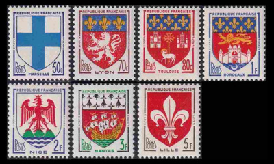 Ranska 1217-23 ** Kaupunkien vaakunoita (1958)
