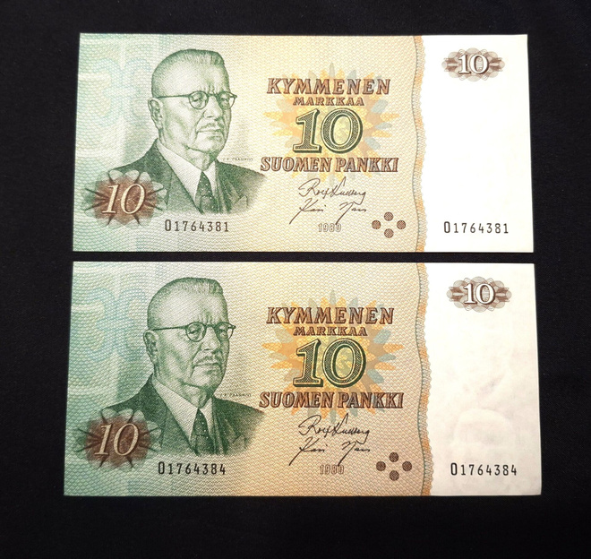 10 Markkaa 1980 Lähekkäiset! Kunto 9-10