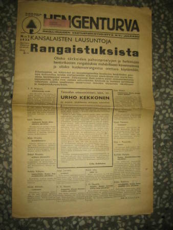 Sanomalehti: Hengenturva , n:o 2 / 1936