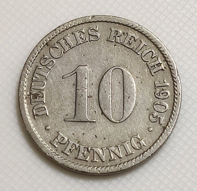 Saksa 10 Pfennig 1905D