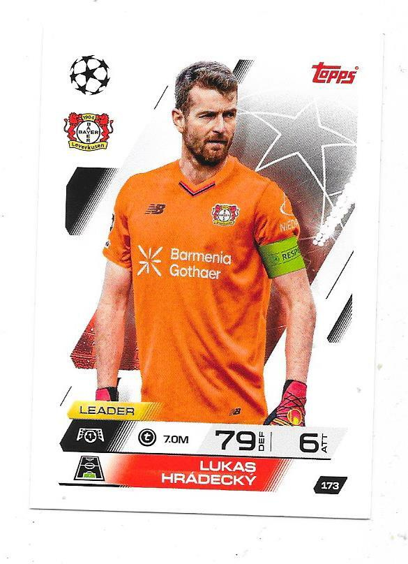 2025-26 Topps Match Attax #173 Lukas Hradecky , Leverkusen