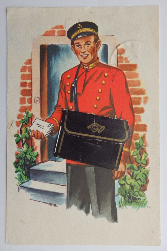 Postinjakaja varustautunut oikealla postilaukulla