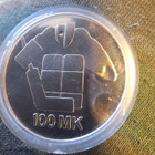 100mk hopea kolikko jääkiekon mm-kisat 1991. - pikkukuva 1