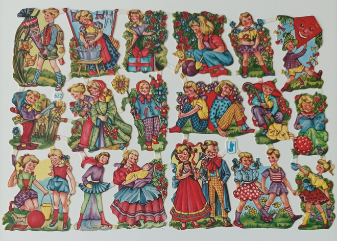 * WS 632, nuoret leikkivät-arkki *