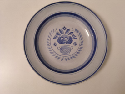 BLUE ROSE LAUTANEN 24 cm käsinmaalattu • Arabia