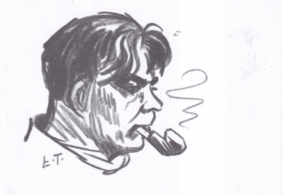 Pentti Haanpää, 100 vuotta piirros Erkki Tanttu. e287
