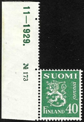 1930 M-30 L 40 p sinertävänvihreä ** Lape 147 LP Lm1 TIL N:o