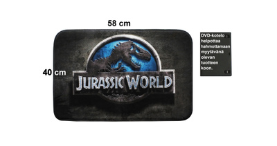 UUSI JURASSIC WORLD KYNNYSMATTO 58 x 40 cm ILMAINEN TOIMITUS