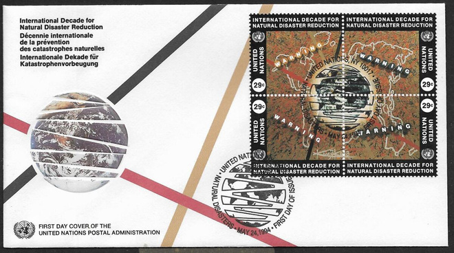 YK - New York - IDNDR 1990-1999 FDC  (Mic. 671-674)