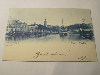 VANHA Postikortti Turku 1900 KOMEA Tausta