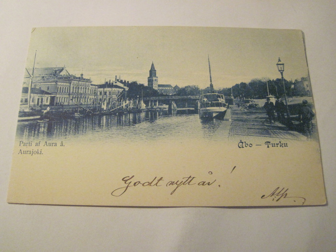 VANHA Postikortti Turku 1900 KOMEA Tausta