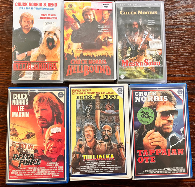 Chuck Norris VHS kokoelma x 6 !