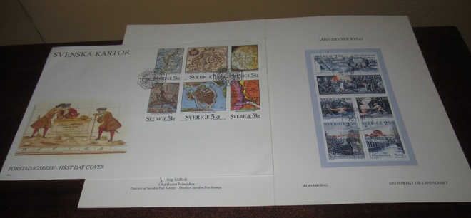 Ruotsi fdc Svenska kartor + Julgåva 1991