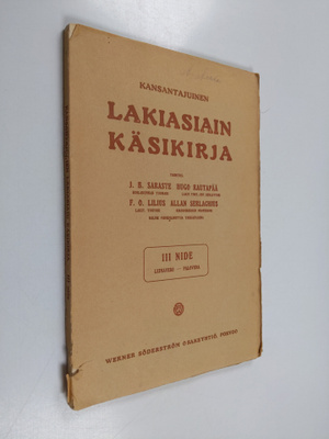 Kansantajuinen lakiasiain käsikirja : III nide leimavero-...