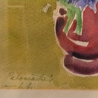 H. Palomäki akvarelli kukka-asetelma v. 1966 - pikkukuva 2