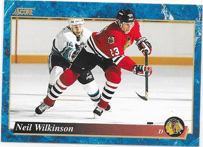 1993-94 Score #523 Neil Wilkinson Chicago Blackhawks gooni