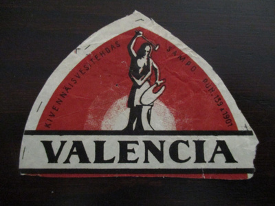 VANHA JUOMA ETIKETTI - VALENCIA SAMPO (K2-S2)