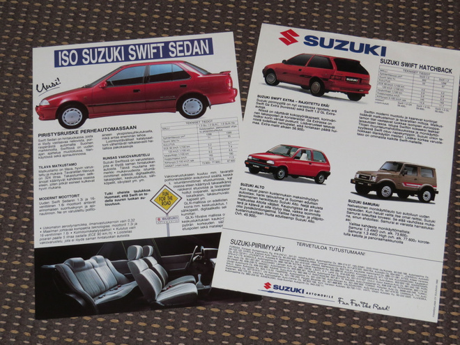 1990 Suzuki Swift Sedan esite - KUIN UUSI - suomalainen