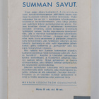 Kustaa Adolf Järventaus : Summan savut : Muistelmaromaani... - pikkukuva 2