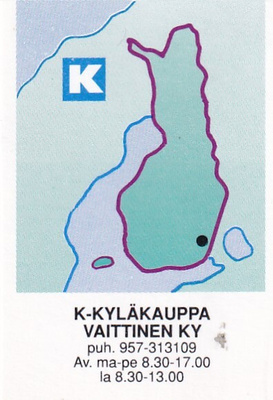K-Kyläkauppa Vaittinen Ky . Kesko, Kartta , s80