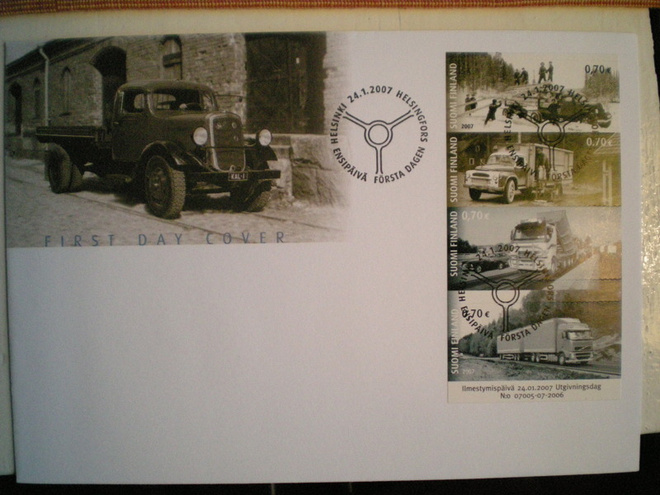 FDC Kuorma-autoliikennettä 0,70 € 24.1.2007 - LaPe V71