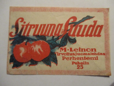 JUOMA ETIKETTI - SITRUUNA SUUDA M.LEINO PERHENIEMI (K15-S85)