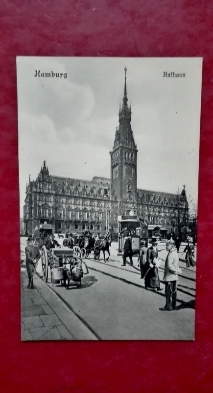Hamburg Rathaus (Hampuri) antiikki postikortti