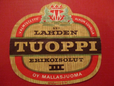VANHA OLUTETIKETTI -LAHDEN TUOPPI ERIK.OLUT FINLAND (K14-49)