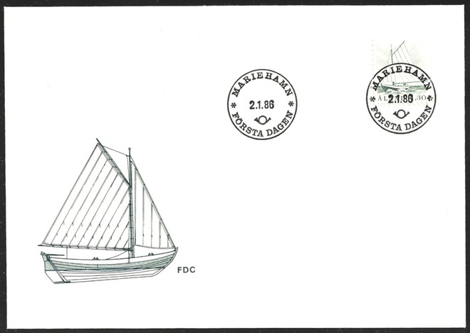 FDC Åland 1986 Yleismerkit Verkkovene LaPe ÅL 014
