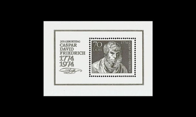 DDR 1962BL40 ** Casper David Friedrich, taiteilija (1974)