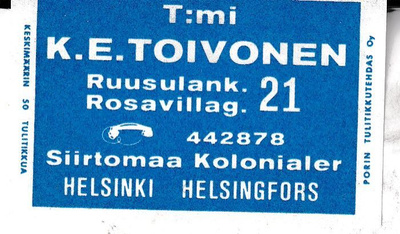 Helsinki, K. E. Toivonen,  s94