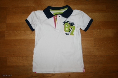 H&M L.O.G.G valkoinen / palmu pikeepaita 110-116