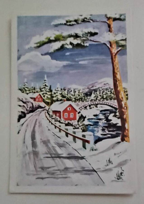"Talot joen varrella"-KULKEMATON JOULUKORTTI