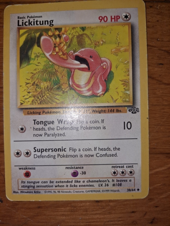 Lickitung 38/64 Jungle set uncommon card