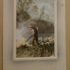 Mies poltaa kantoa metsässä, taidepk, k. 1916 - pikkukuva 1
