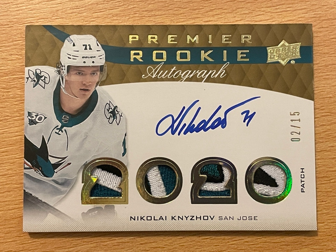 2020-21 UD Premier Nikolai Knyzhov Rookie PATCH/AUTO /15