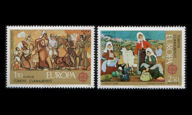 Turkki 2355-6 ** Europa maalauksia (1975)