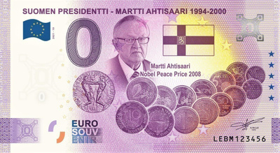 *MEMORY-EURO*2021*MARTTI AHTISAARI*SUOMEN PRESIDENTTI*