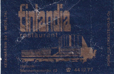 Helsinki, Finlandia restaurant  7/16