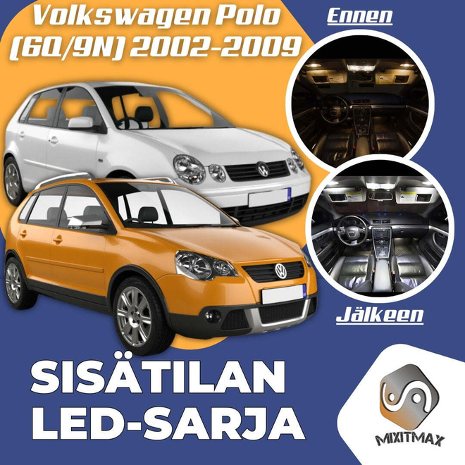 VW Polo (6Q) Sisätilan LED-sarja 12-osainen