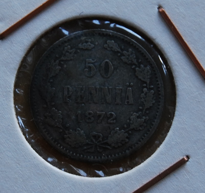 50 penniä 1872 Aleksanteri II, Hopea